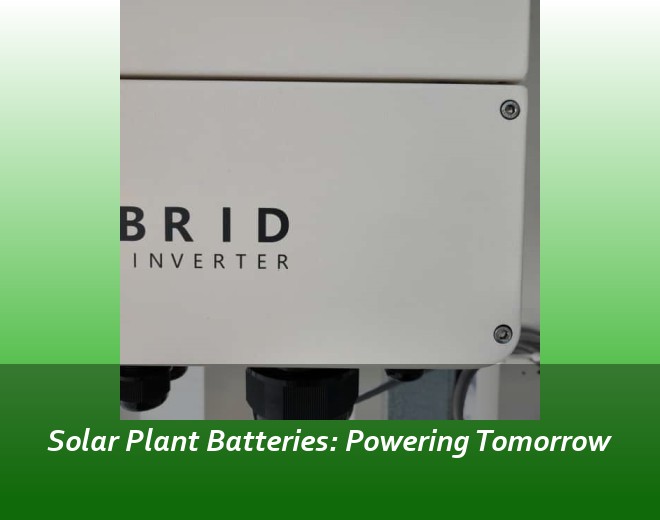 Solar Plant Batteries: Powering Tomorrow